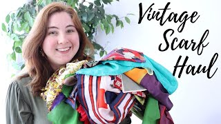 Vintage Scarf Unboxing Haul - Mystery Box of Vintage Scarves to Sell
