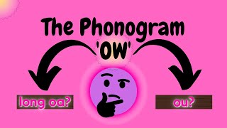 The Phonogram OW// OW as long OA// OW as OU// Alternate spellings