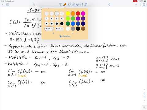 Kurvendiskussion einer gebrochenrationalen Funktion - Aufgabe 38 – Rep. Mathematik 1