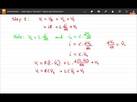 Example: State Space model of an electrical RLC circuit