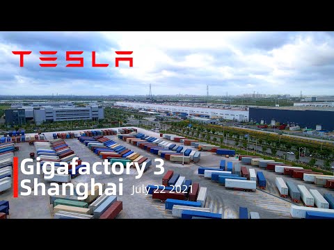 (July 22 2021)Tesla Gigafactory 3 Shanghai 4K Video
