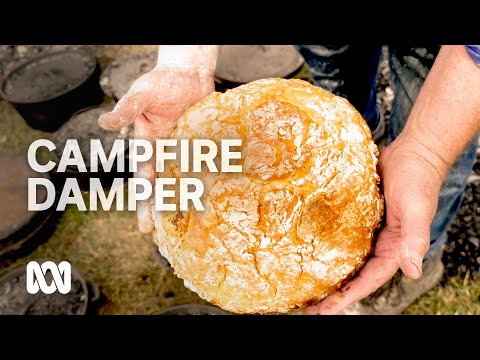Making campfire damper bread the traditional way 🍞🔥 | Food, Cooking & Recipes | ABC Australia