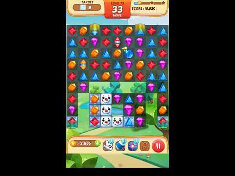 Jewel Match King Level 73 - Walkthrough ( No Booster )