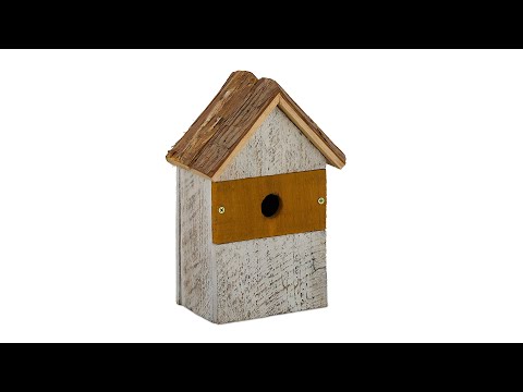 Deko Vogelhaus Holz Braun - Weiß - Holzwerkstoff - 18 x 27 x 12 cm