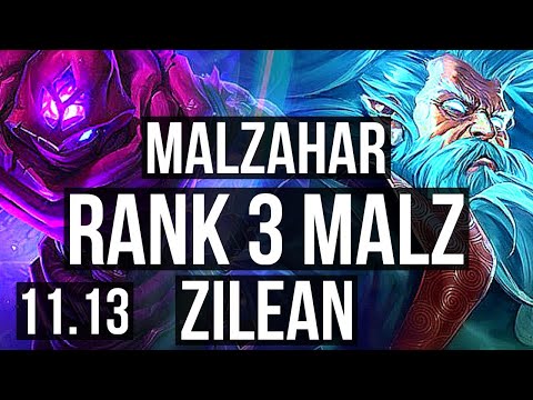 MALZAHAR vs ZILEAN (MID) | Rank 3 Malz, 3/1/5 | EUW Challenger | v11.13