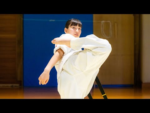 高速パンチ女子高生が変則上段回し蹴りで顔面を狙う！（新極真会・目代結菜さん）Sharp angle high kick by High Speed Punch Girl