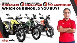 Suzuki has introduced an all-new entry-level adv, the V-Strom 250 SX to take on the likes of the Royal Enfield Himalayan and the KTM 250 Adventure. So, if you are confused as to which one should you buy between the three, watch the video as Vikrant Singh has a comprehensive buying guide for you.