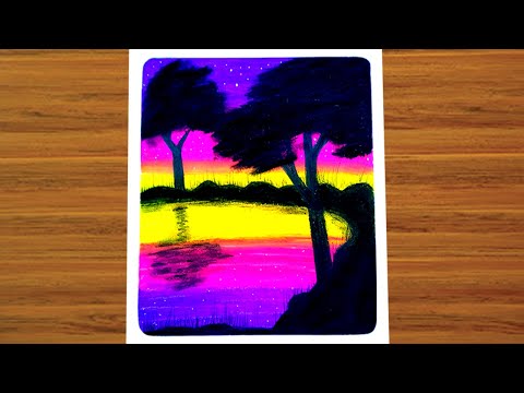How To Draw Night Sky Tiger With Oil Pastel Night Sky Drawing how to draw night sky tiger with oil