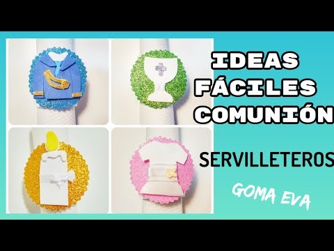 Ideas Faciles para Comuniones Servilleteros de Goma eva - YouTube