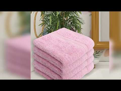 Plain cotton trendbell bamboo 600 gsm pink hand towel, recta...