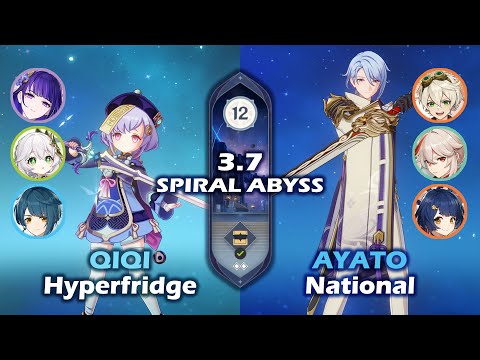 Spiral Abyss 3.7 | C1 Qiqi Hyperfridge & C0 Ayato National | Floor 12 Full Star Clear