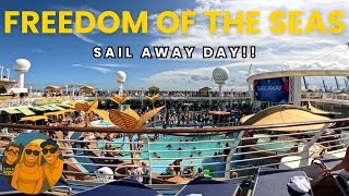 Boarding Freedom of the Seas | Royal Caribbean Sail Away Party & Day 1 Fun!