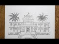 Easy School drawing tutorial/How to draw School easy steps for beginners