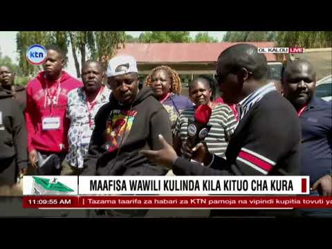 Timothy Kamau rides donkey to Kieni Primary polling station to vote in the Ol-Kalou by-election