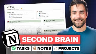 か新しい日の始まりのどちらかで、その日（00:08:33 - 00:08:34） - The ULTIMATE Second Brain Setup in Notion