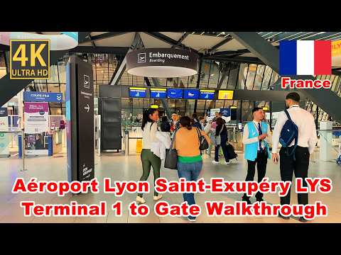 Airport Lyon Saint-Exupéry Terminal 1 Walkthrough 4K 2025 ✈️ 🇫🇷 LYS Walk incl Terminal 1