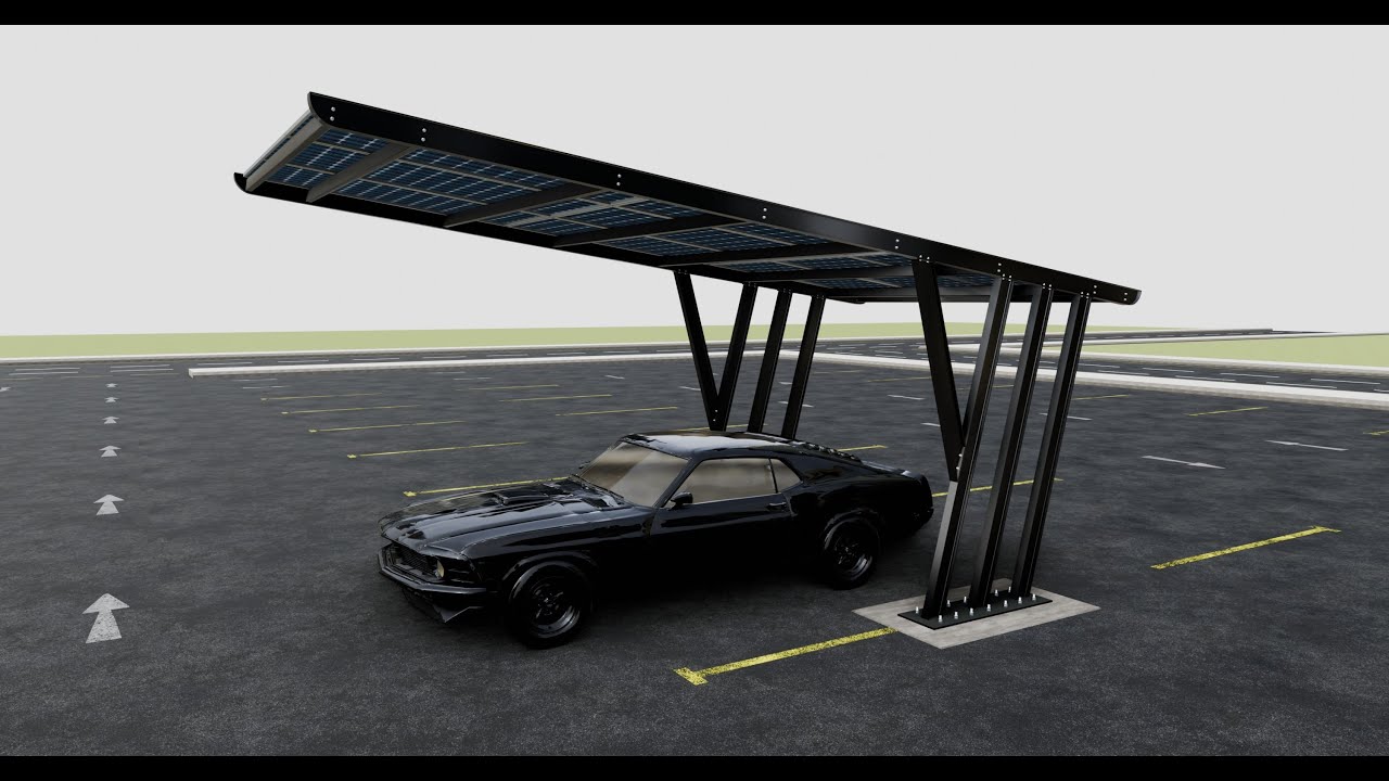 TRIPLE L TYPE MODERN SOLAR CARPORT TYPE-10 3D Model