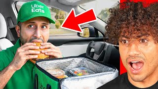 DELIVERY GUY EATS CUSTOMERS FOOD!