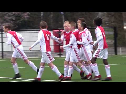 Doelpuntenactie AJAX JO12 voor kinderen in het Emma Kinderziekenhuis.