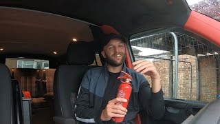 Fitting a fire extinguisher and fire blanket in my VW T5 Camper