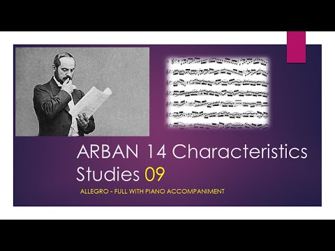 ARBAN 14 Characteristics Studies [09 - Allegro Moderato] - (Full with Piano accompaniment)