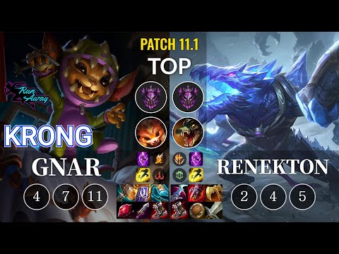 RNW KronG Gnar vs Renekton Top - KR Patch 11.1