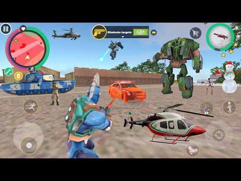 Rope Hero: Vice Town (BBQ Heat Gun) Rope Hero Freeze All Army Man in Base Camp - Android Gameplay HD