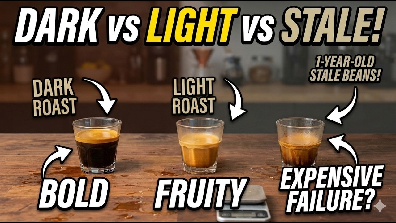 Dark Roast vs Light Roast vs 1-Year-Old Stale Beans!