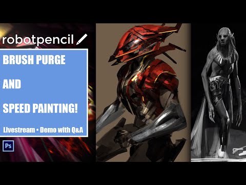 Robotpencil Stream 28 - Brush Purge and Speed Painting!