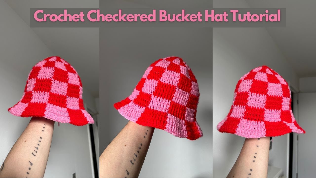 Crochet checkered bucket hat tutorial I Kenikse Crochet