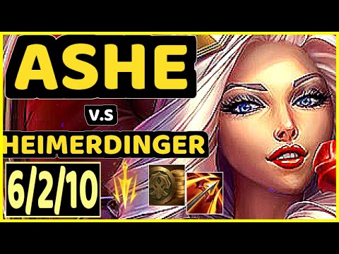 HADES (ASHE) vs HEIMERDINGER - 6/2/10 KDA BOTTOM ADC GAMEPLAY - EUW Ranked MASTER