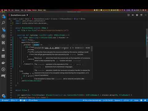 Basic resource management with Bracket in cats-effect - Scala tutorial