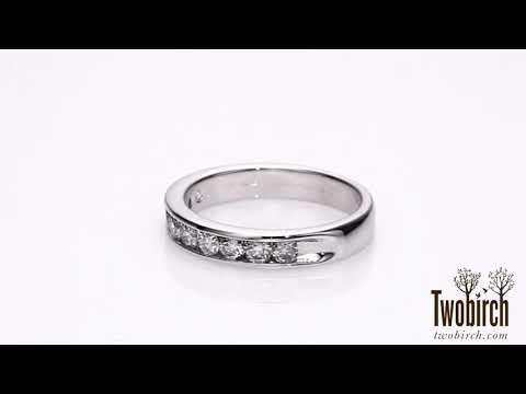 0.5 Carat 10 Stone Channel Set Wedding Ring - TwoBirch TB-WR-0240-WG-H