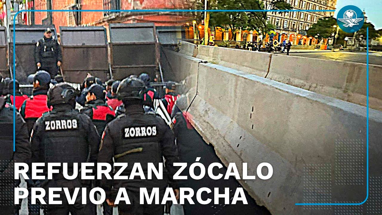 Refuerzan seguridad en el Zócalo capitalino; ahora colocan barricadas de concreto