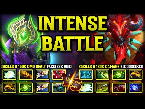 INTENSE LATE GAME BATTLE | 38KILLS & 160K DMG Faceless Void Vs. 25KILLS & 120K DMG Bloodseeker DOTA2