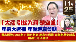 【財經至尊】王曈 1125《【大漲 引蛇入洞 誘空盤】》遇水則發+30%創11個月新高，創意⊕信驊 光聖創歷史新高，精測⊕旺矽強攻｜【波段獲利王】加入line@ king5588