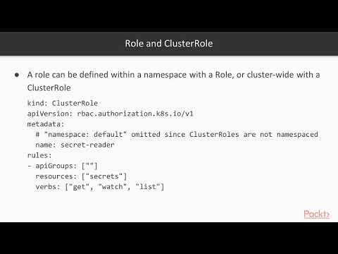 Kubernetes for Developers Role and ClusterRole and Namespaces | packtpub com