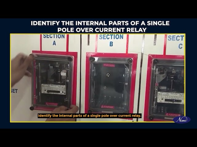 Identify various parts of relay and ascertain the operation