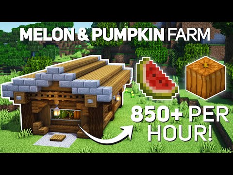 Minecraft: Aesthetic Auto Melon & Pumpkin Farm Tutorial (1.17 how to build)