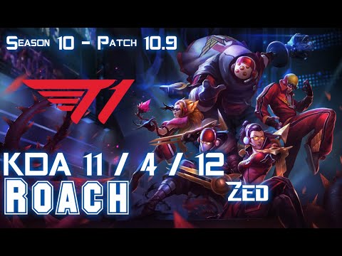 T1 Roach ZED vs YASUO Mid - Patch 10.9 KR Ranked