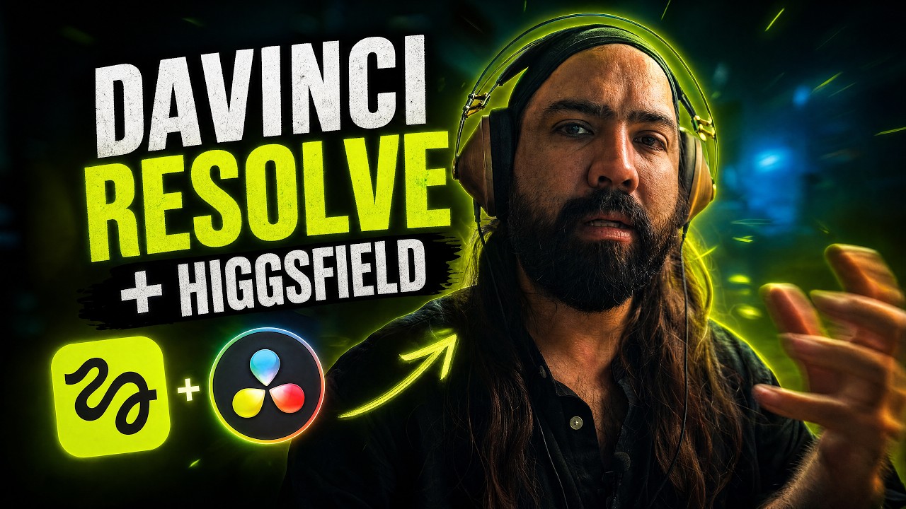 Metí la IA de Higgsfield DENTRO de DaVinci Resolve (7 tools, sin salir del timeline)