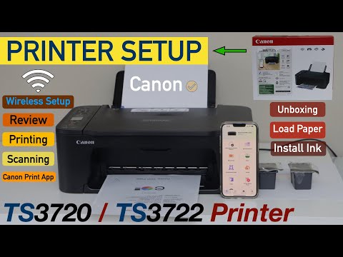 Thumbnail for Canon Pixma TS3720 Setup, Install Ink, Load Paper, Wireless Setup, Copy, Print & Scan Test, TS3722