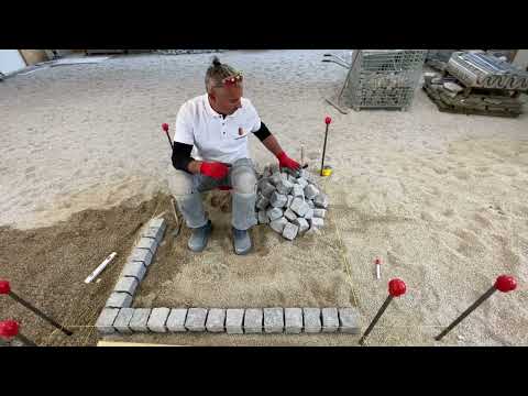 Kleine Pflasterschule - Segmentbogenpflaster: 4 - Pflasterung vorbereiten und Mitte festlegen