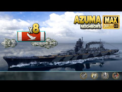 Kreuzer Azuma: Domination mit 8 zerstörten Schiffen – World of Warships