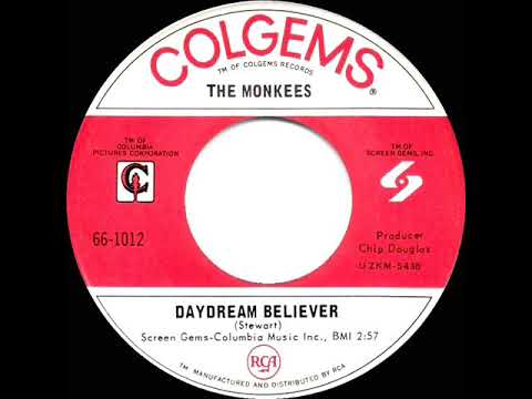 1967 HITS ARCHIVE: Daydream Believer - Monkees (a #1 record--hit mono 45 single mix)