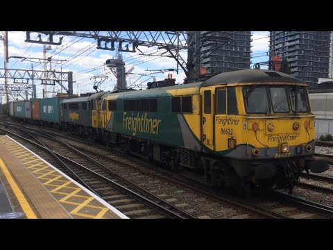 Freightliner Electrics 86622 & 86613 Pass Stratford With Felixtowe Bound Containers 22/7/20