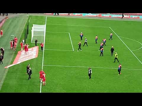 Hornchurch fans pitch invade Wembley.