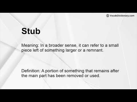 Stub Meaning