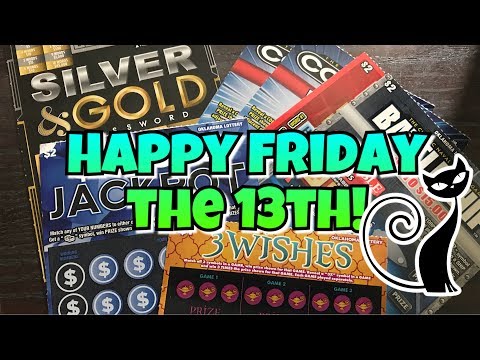 WINS! Friday the 13th! Mix of Oklahoma Lottery Scratch...