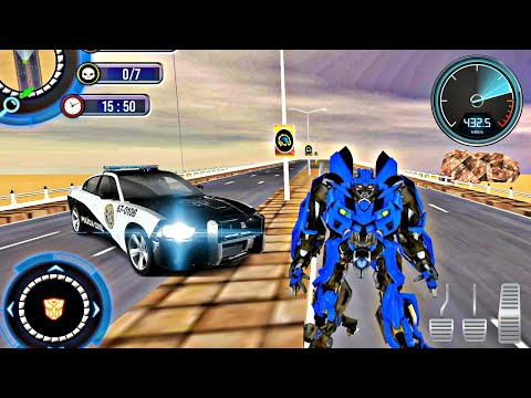 US Police Robot Car Transform Simulator | Robot Fighting 2023 - Android Gameplay